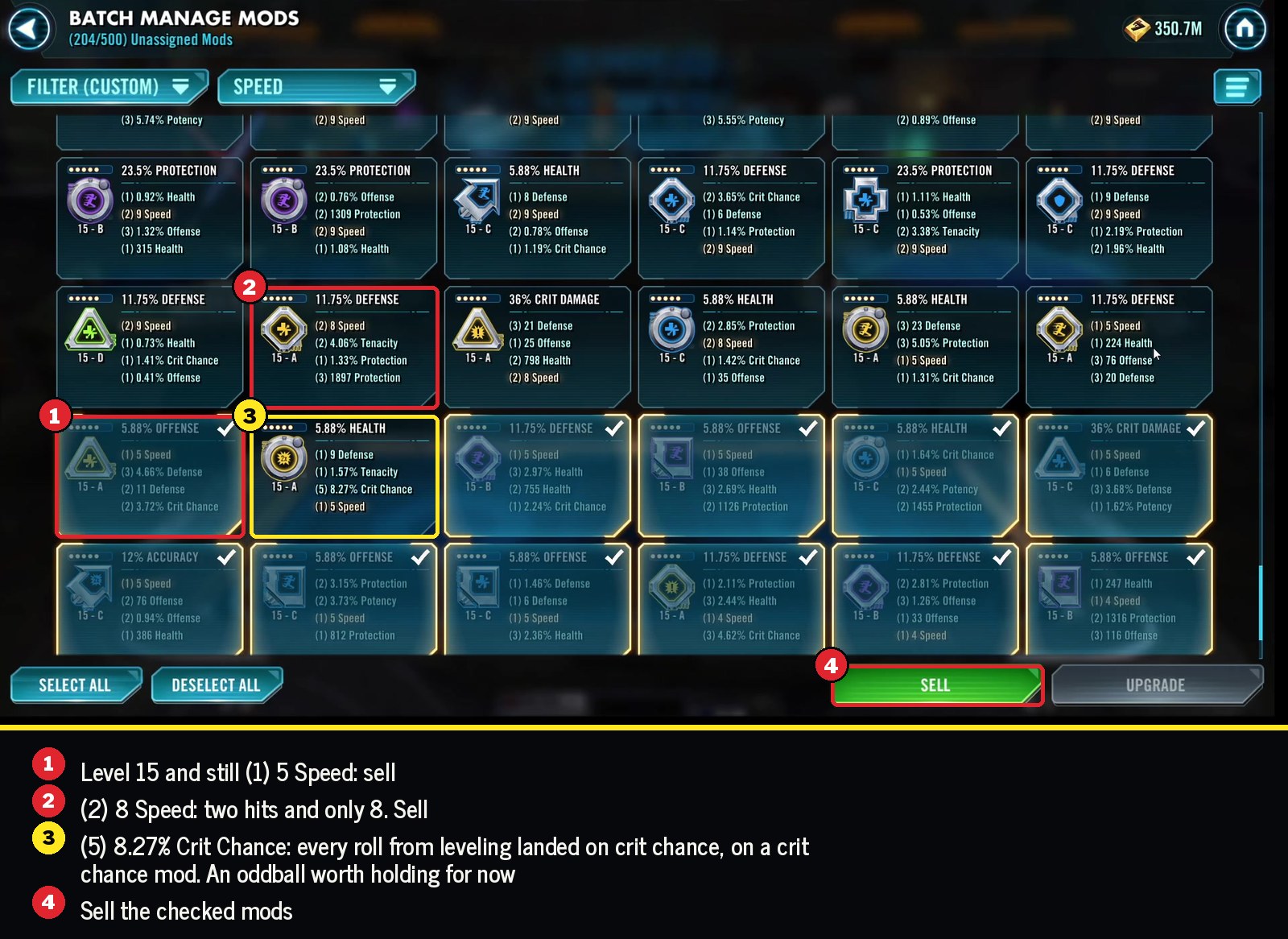 Quick cuts after leveling to 15